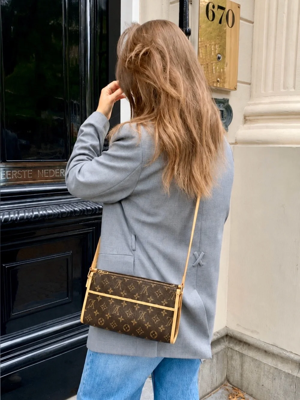 Louis Vuitton Popincourt LV Monogram Canvas Logo Long Purse Shoulder Bag